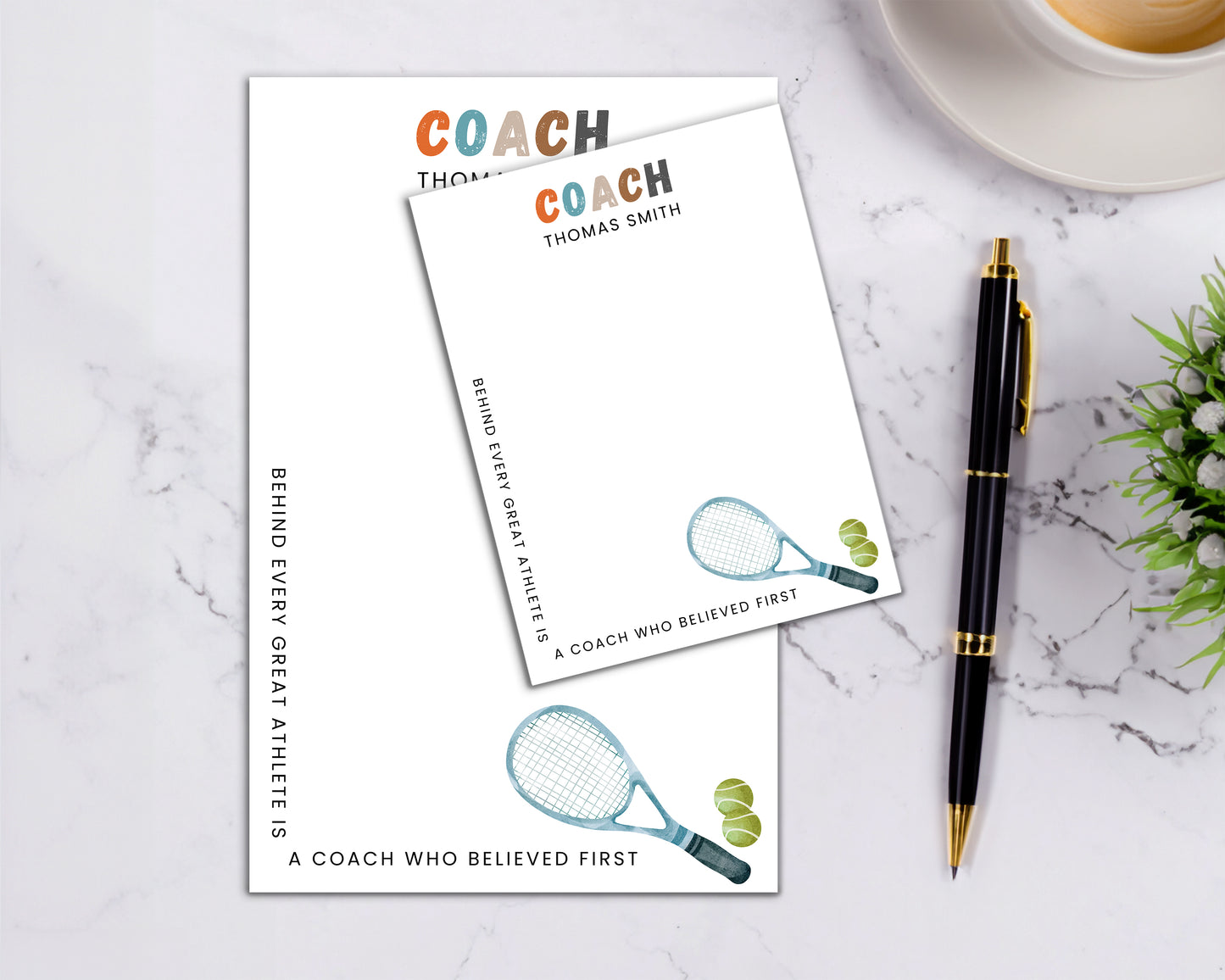 Personalized Tennis Coach Notepad