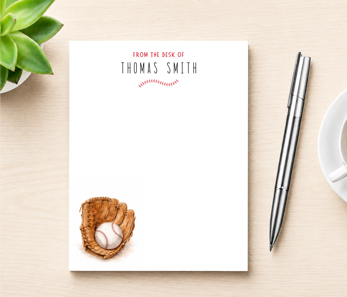 Personalized Baseball Notepad