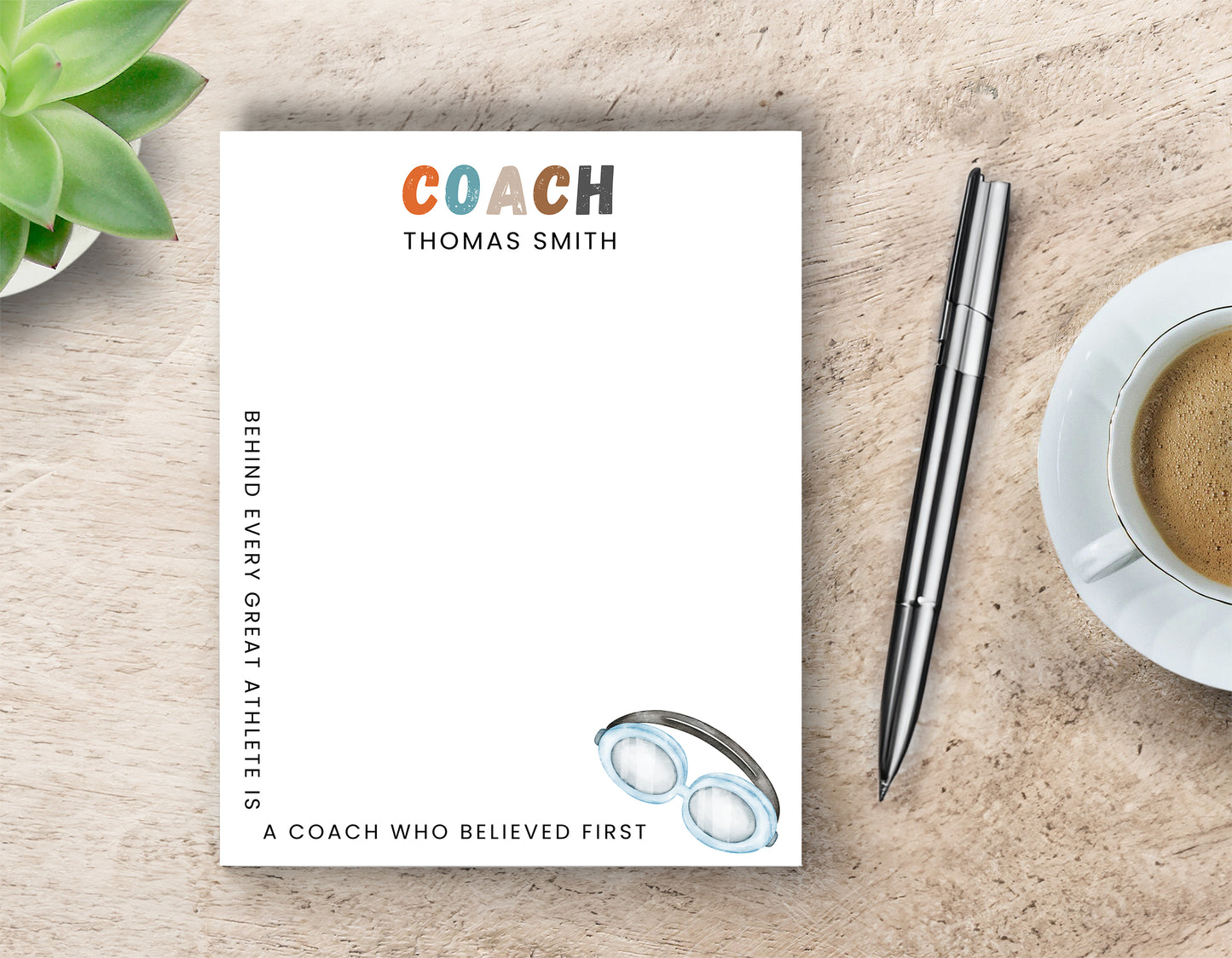 Personalized Swimming Coach Notepad
