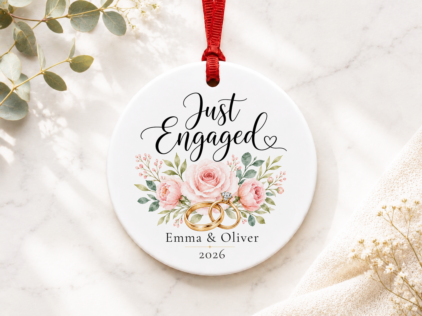 Personalized Ornament for Just Engaged