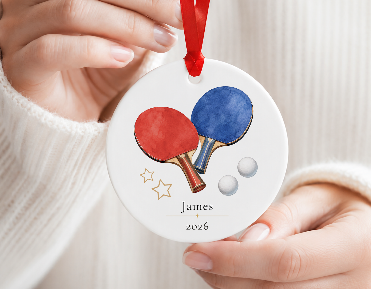 Personalized Table Tennis Ornament
