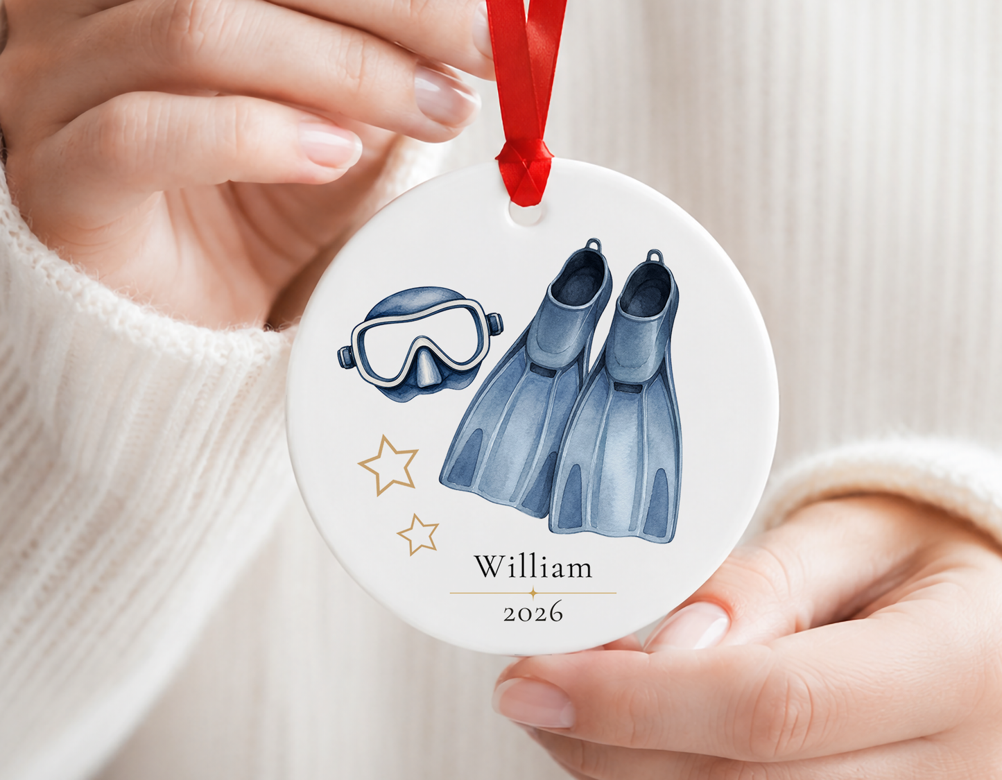 Personalized Scuba Diving Ornament