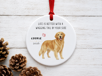 Personalized Golden Retriever Ornament
