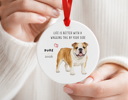 Personalized Bulldog Ornament