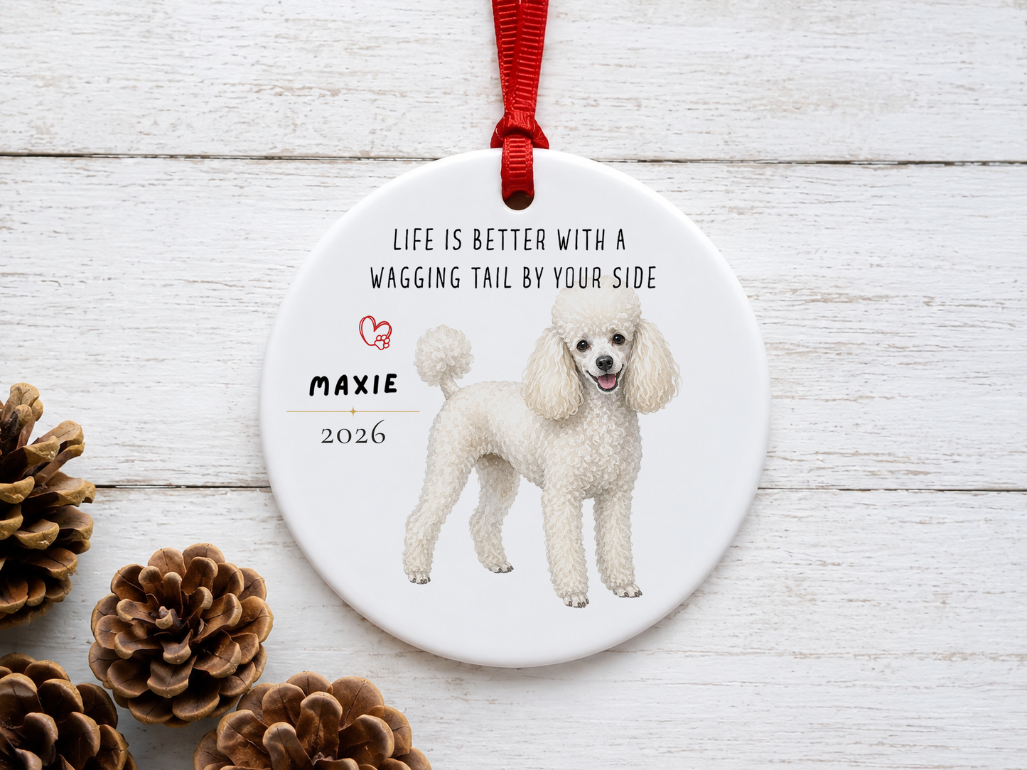 Personalized Poodle Ornament