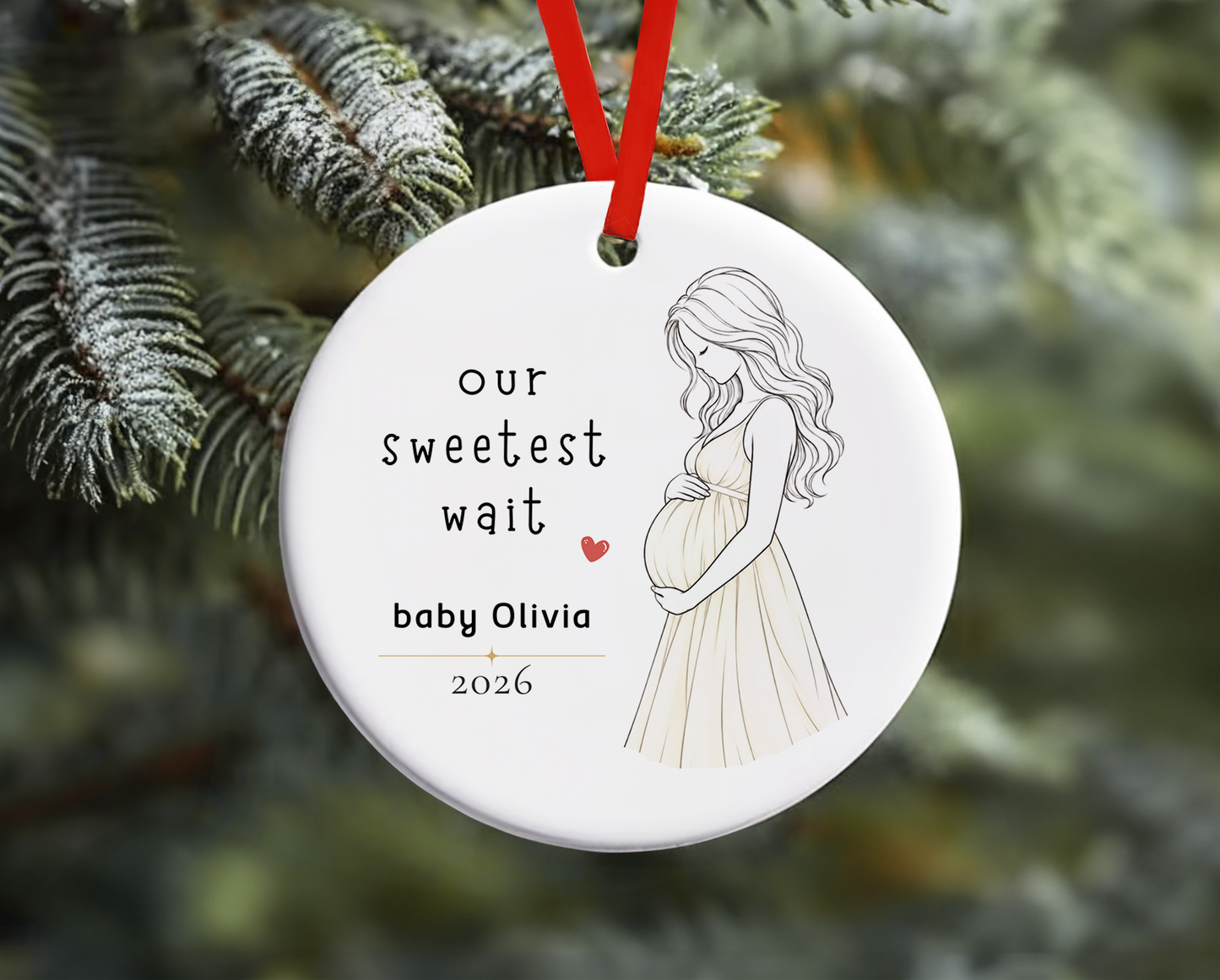 Personalized Pregnant Ornament