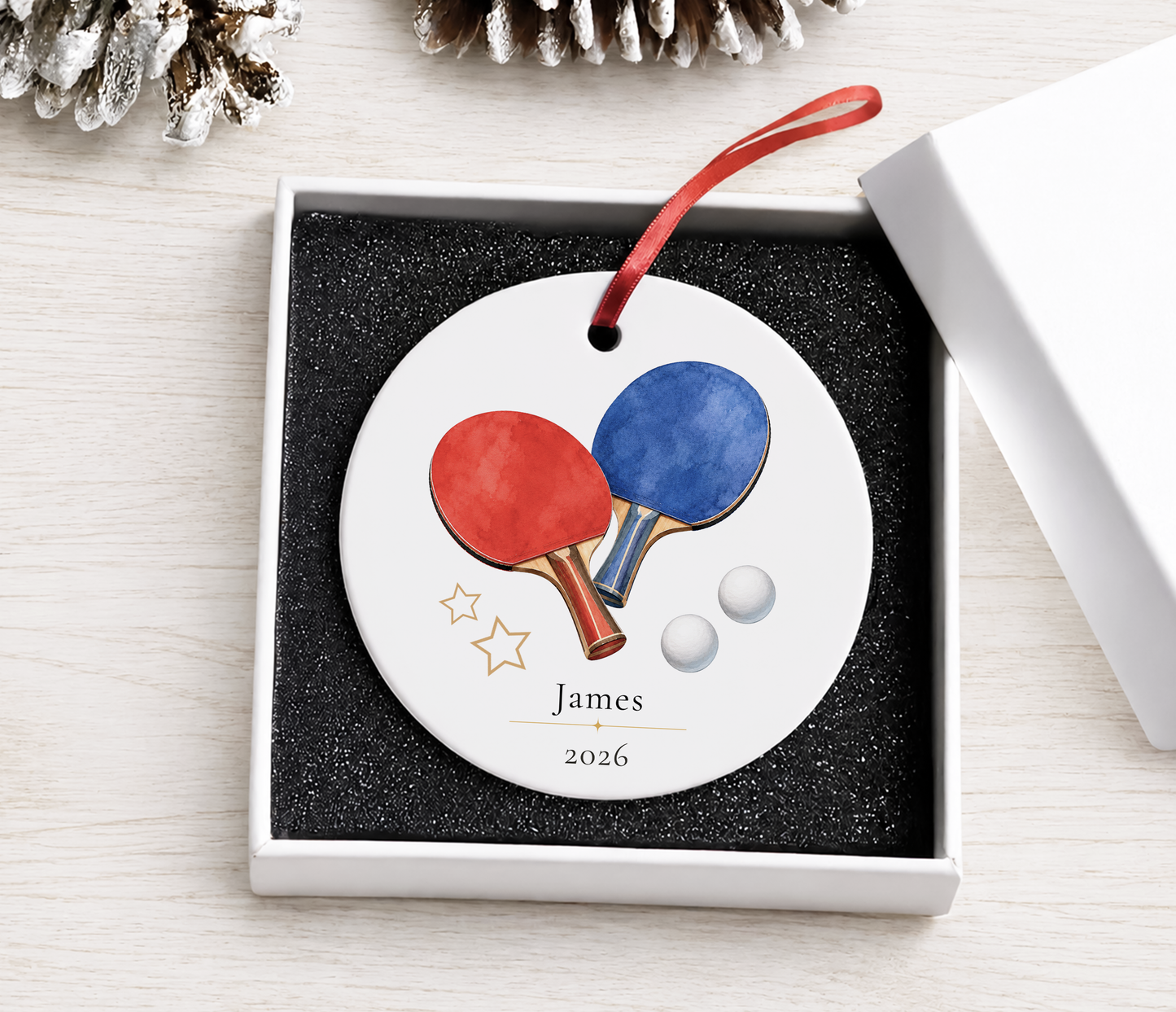 Personalized Table Tennis Ornament