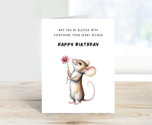 Happy Birthday Card - May You Be Blessed