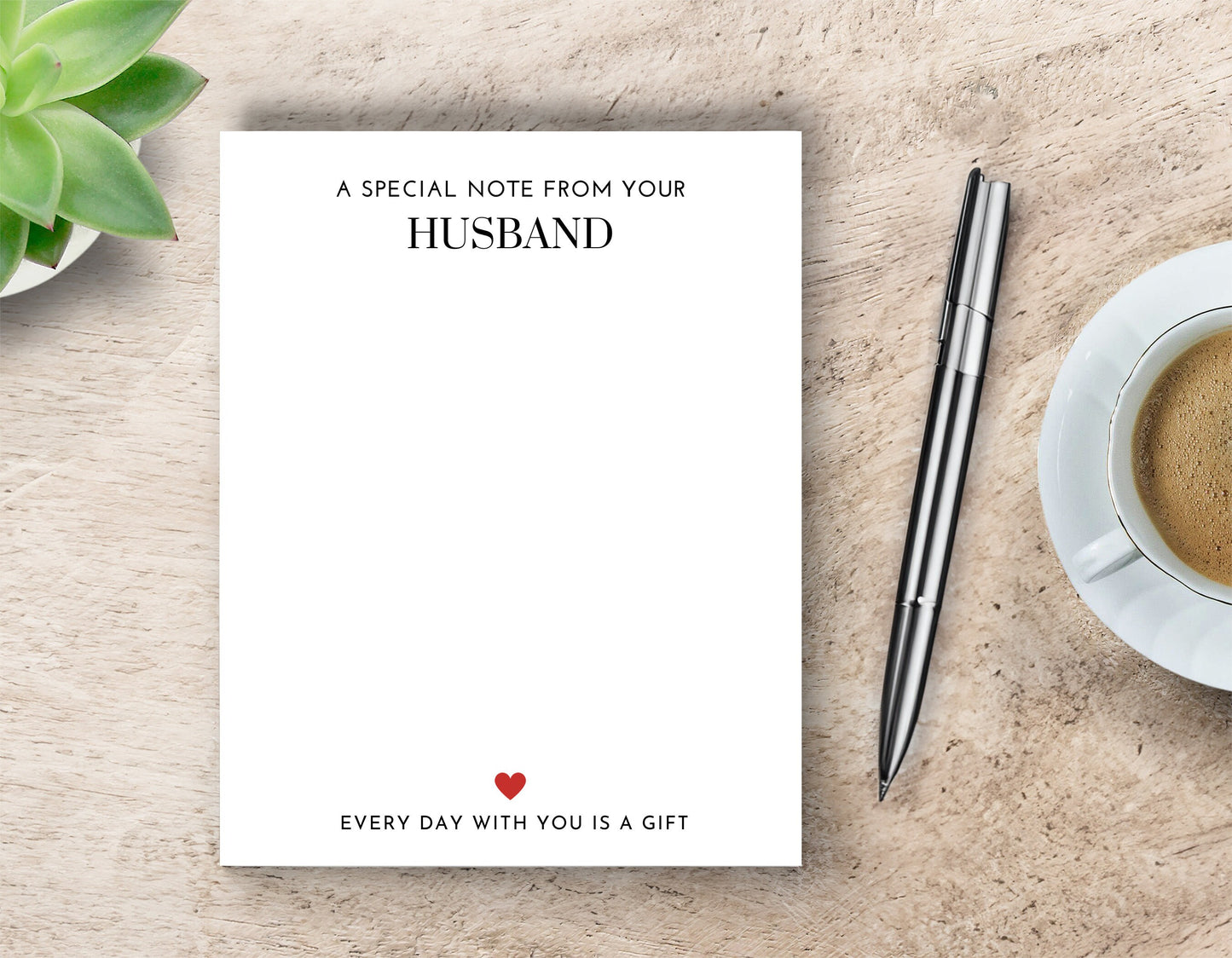 Notepad for Husband - "A Note from Husband"