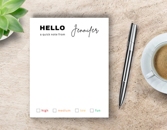 PERSONALIZED HELLO Notepad