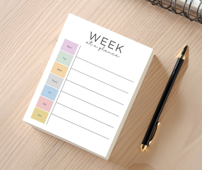 Weekly Planning Notepad - Week At A Glance