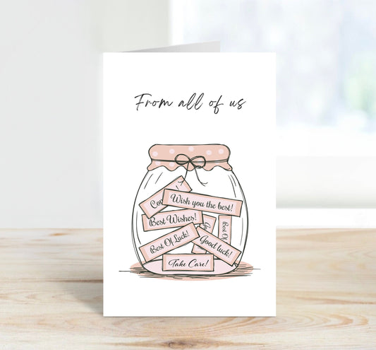 Farewell Card  - A Jar of Best Wishes