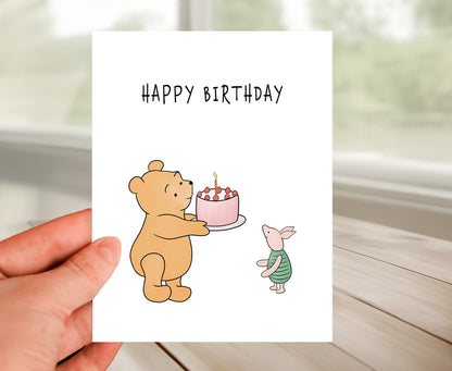Happy Birthday Card - Classic Pooh Bear