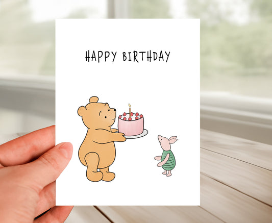 Happy Birthday Card - Classic Pooh Bear