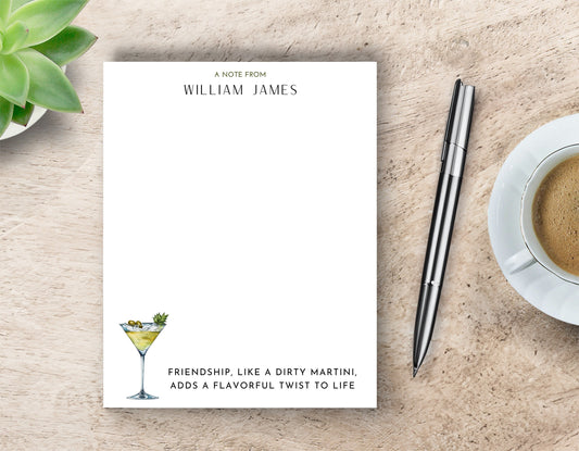 Personalized Friendship Notepad - Dirty Martini
