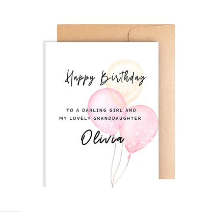 Personalized Granddaughter Birthday Card