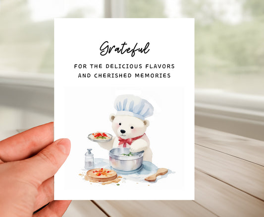 Thank You Card - Grateful for The Delicious Flavors