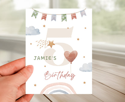 Personalized Age 1 to 6 Child's Birthday Card