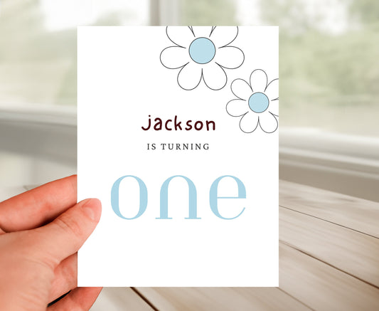 Personalized Age 1 to 6 Child's Birthday Card - Boy