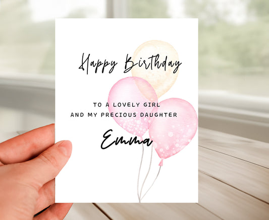 Personalized Birthday Card to Daughter