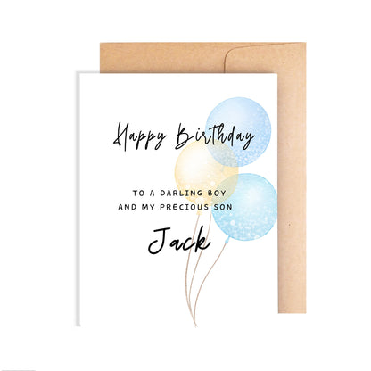 Personalized Birthday Card to Son