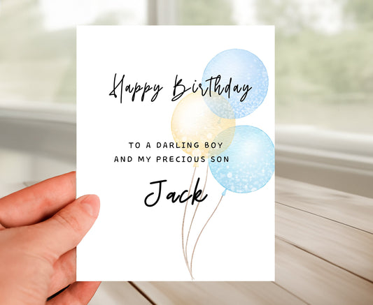 Personalized Birthday Card to Son
