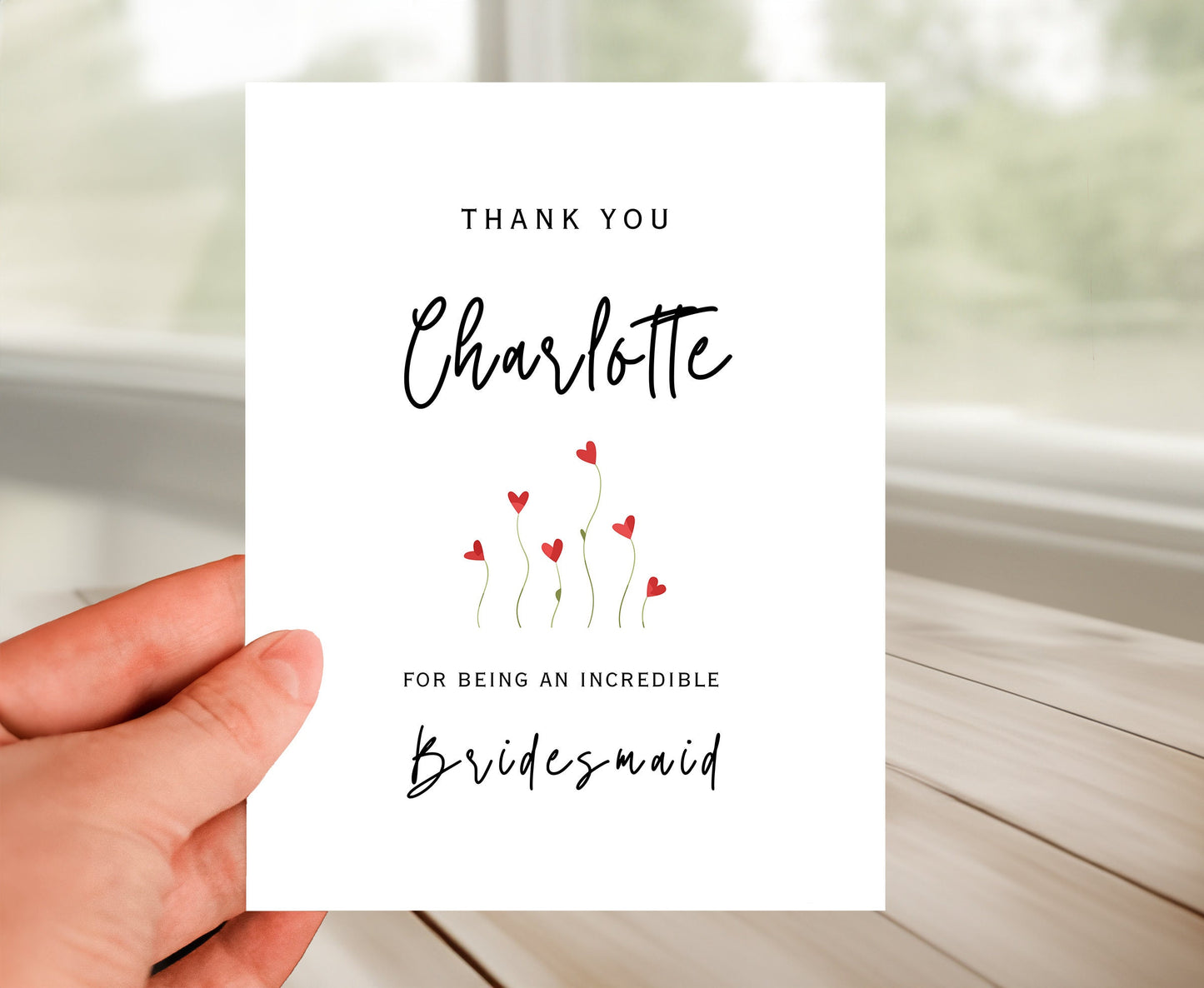 Personalized Bridesmaid Thank You Card