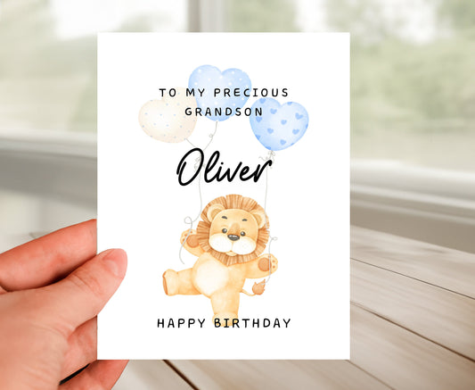 Personalized Grandson Birthday Card