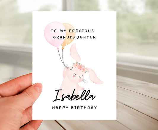 Personalized Granddaughter Birthday Card