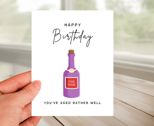 Fine Wine Birthday Card