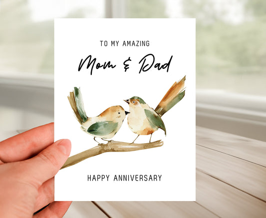 Anniversary Card To Parents - Amazing Mom and Dad