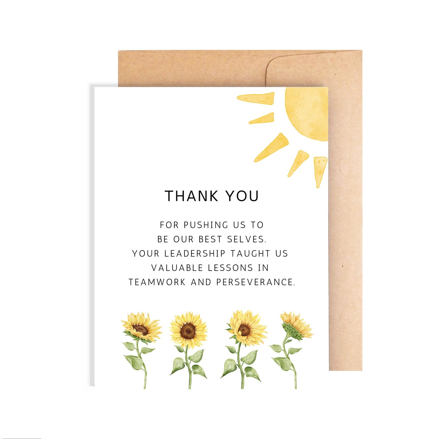 Thank You Card for Coach - Grateful for Leadership