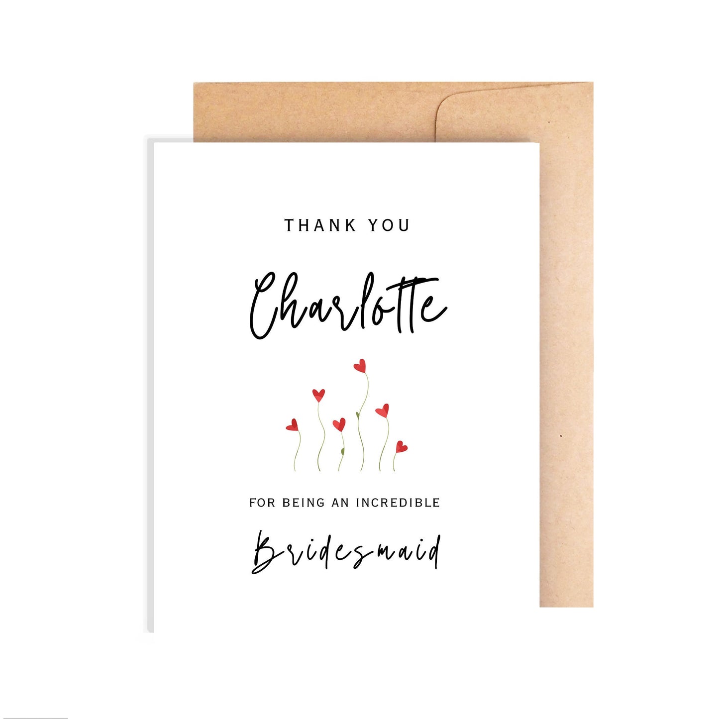 Personalized Bridesmaid Thank You Card
