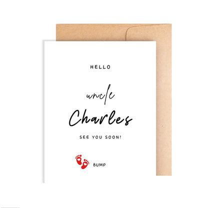 Personalized Pregnancy Announcement Card for Uncle
