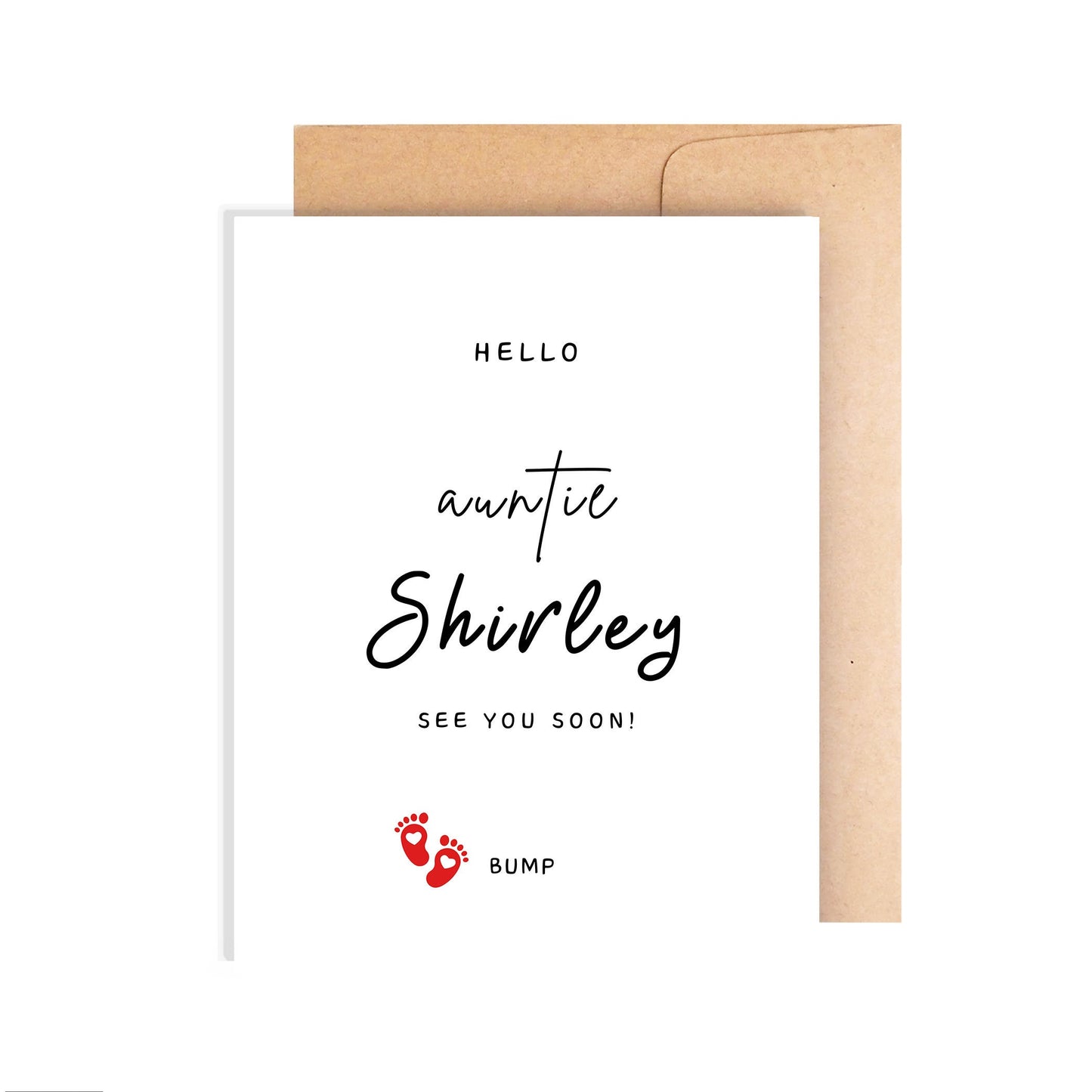 Personalized Pregnancy Announcement Card for Auntie