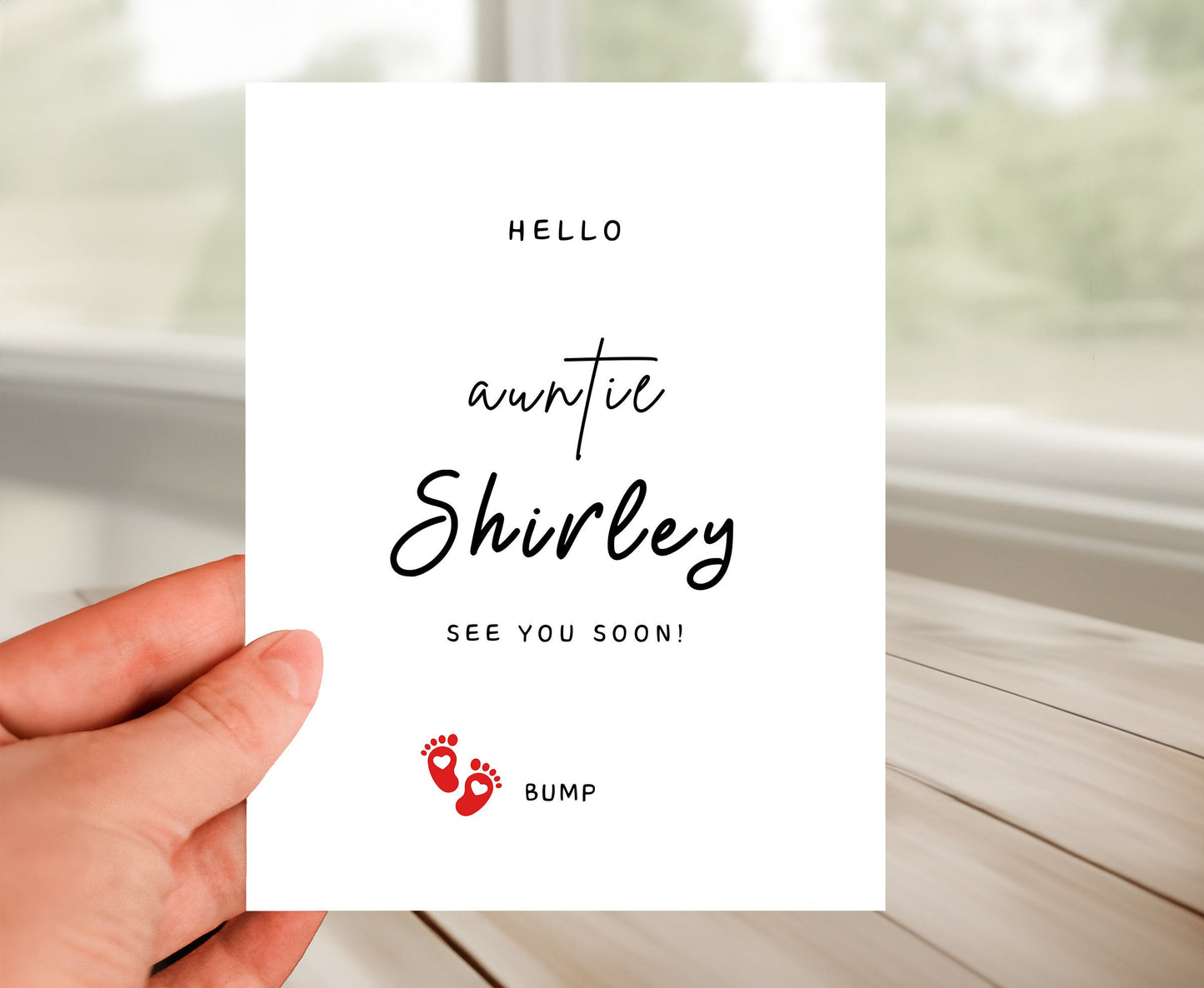 Personalized Pregnancy Announcement Card for Auntie