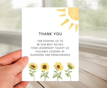 Thank You Card for Coach - Grateful for Leadership