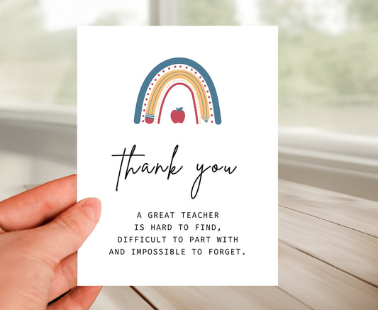 Thank You Card for Teacher