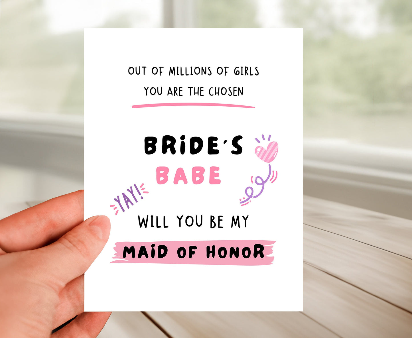 Maid of Honor Request Card