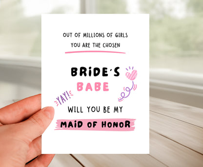 Maid of Honor Request Card