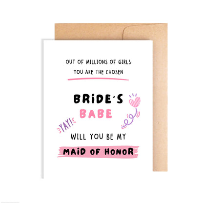 Maid of Honor Request Card