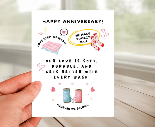 Anniversary Card - Love is Soft and Durable