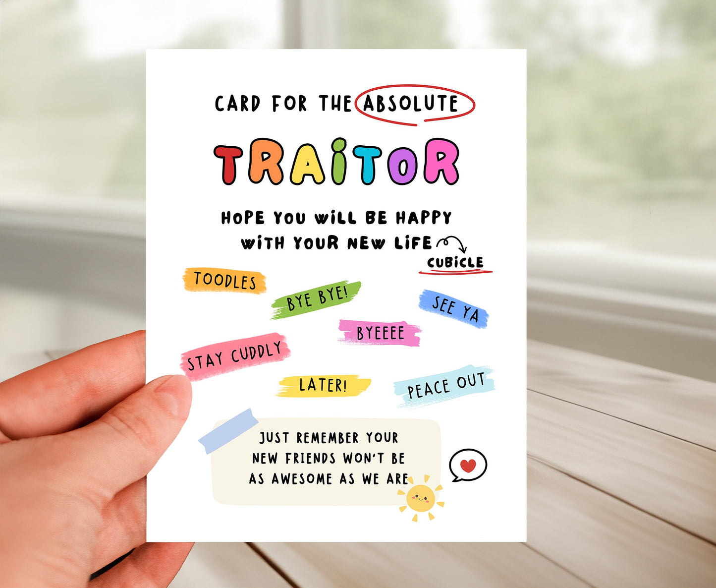 Farewell Card - Absolute Traitor