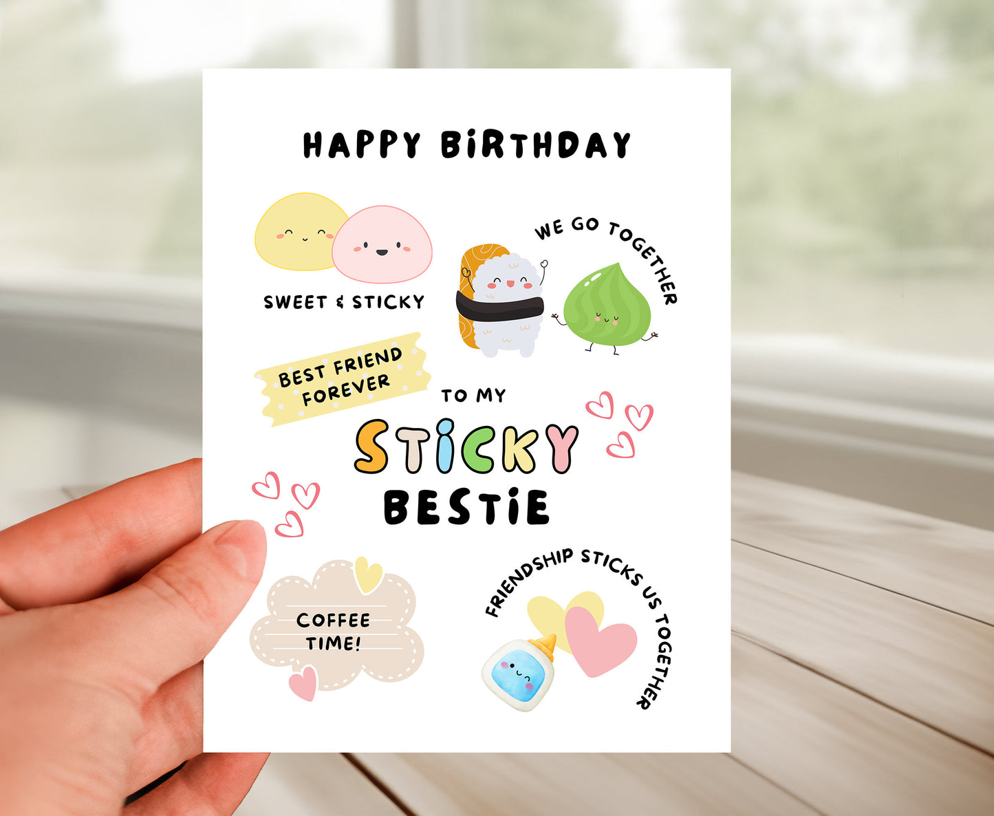 Best Friend Birthday Card - Sticky Bestie