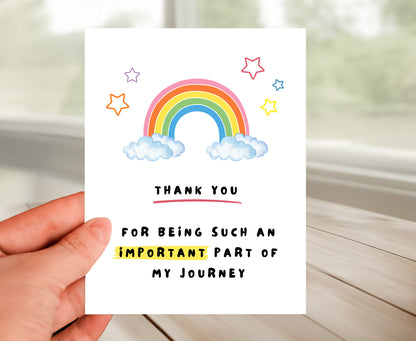 Fun Appreciation Card, Being Part Of My Journey