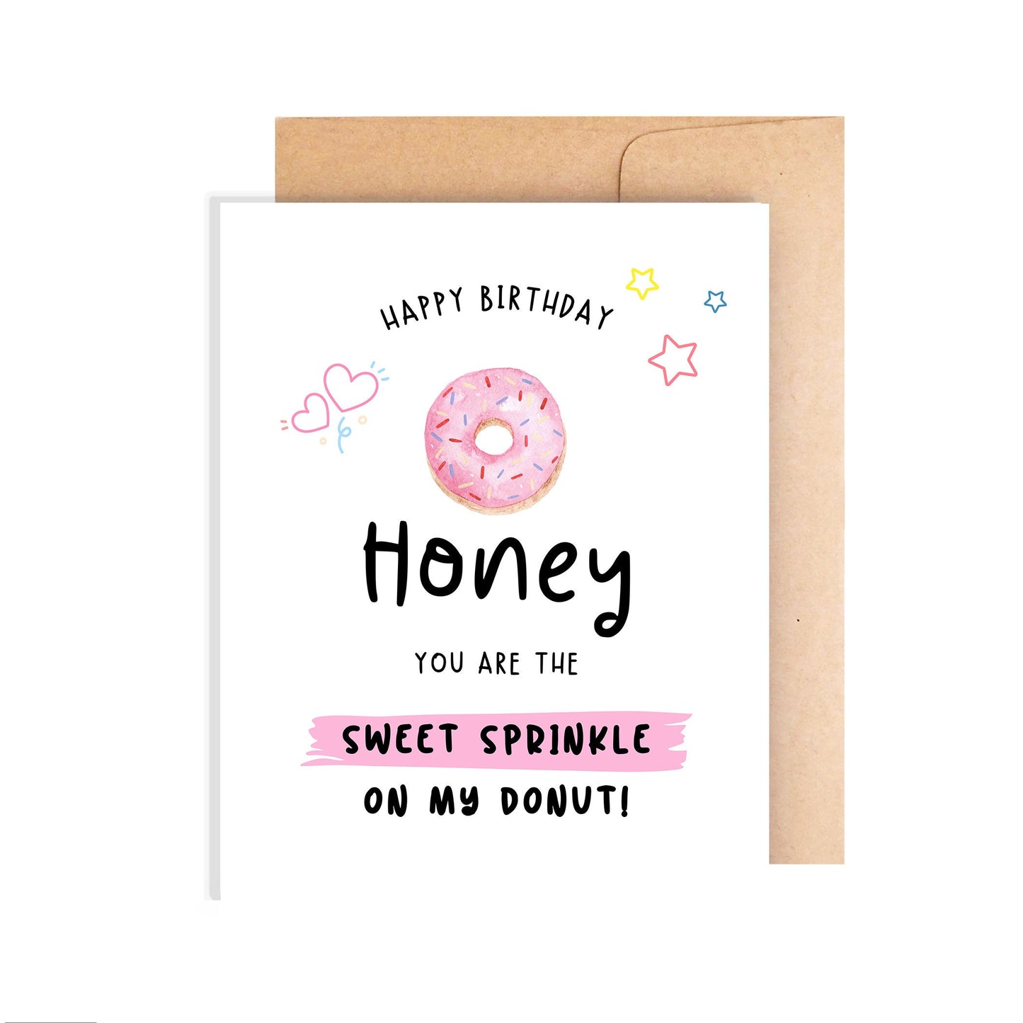 Happy Birthday Card for Her - Romantic Donut