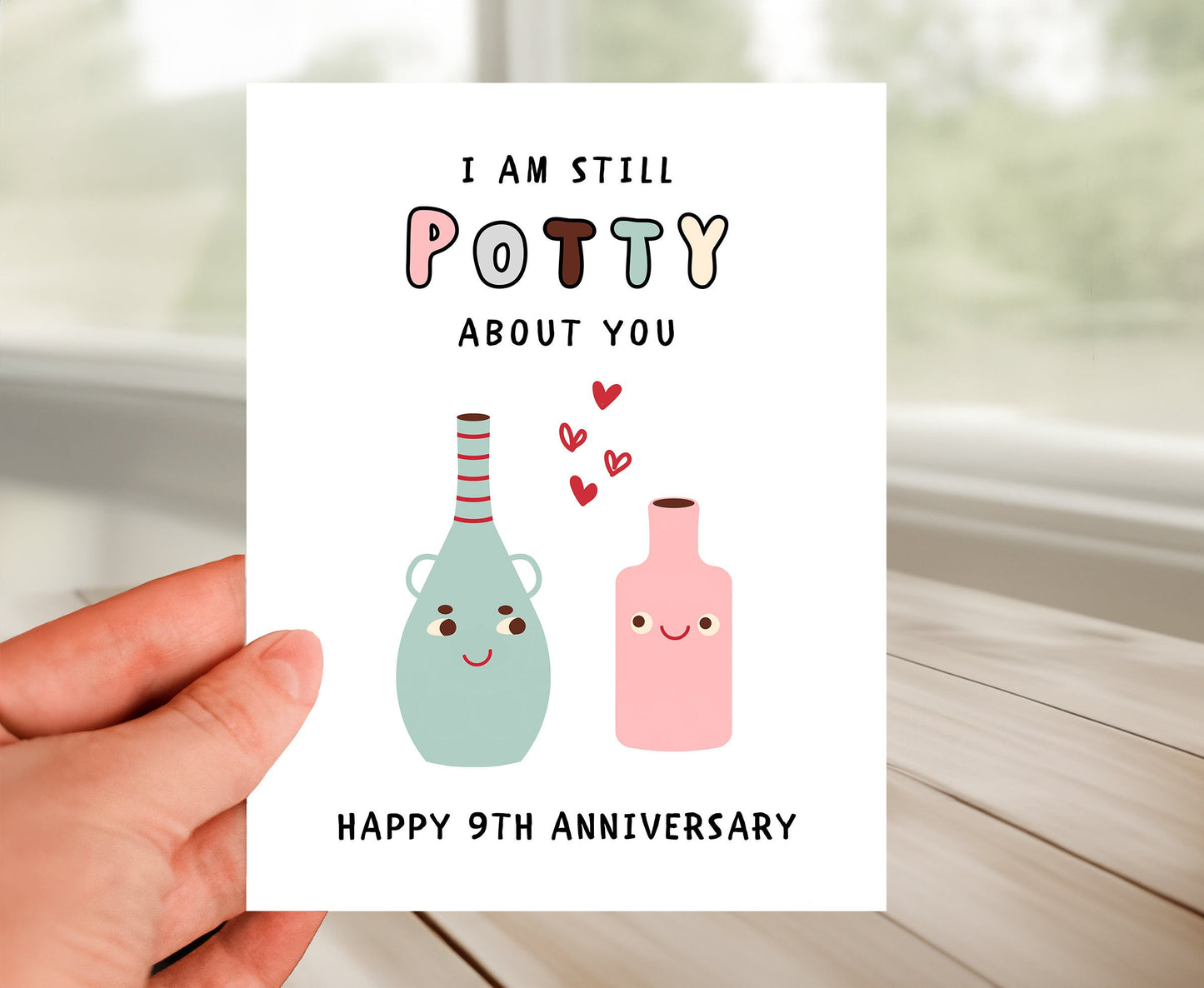 9th Year Anniversary Card - Pottery Anniversary