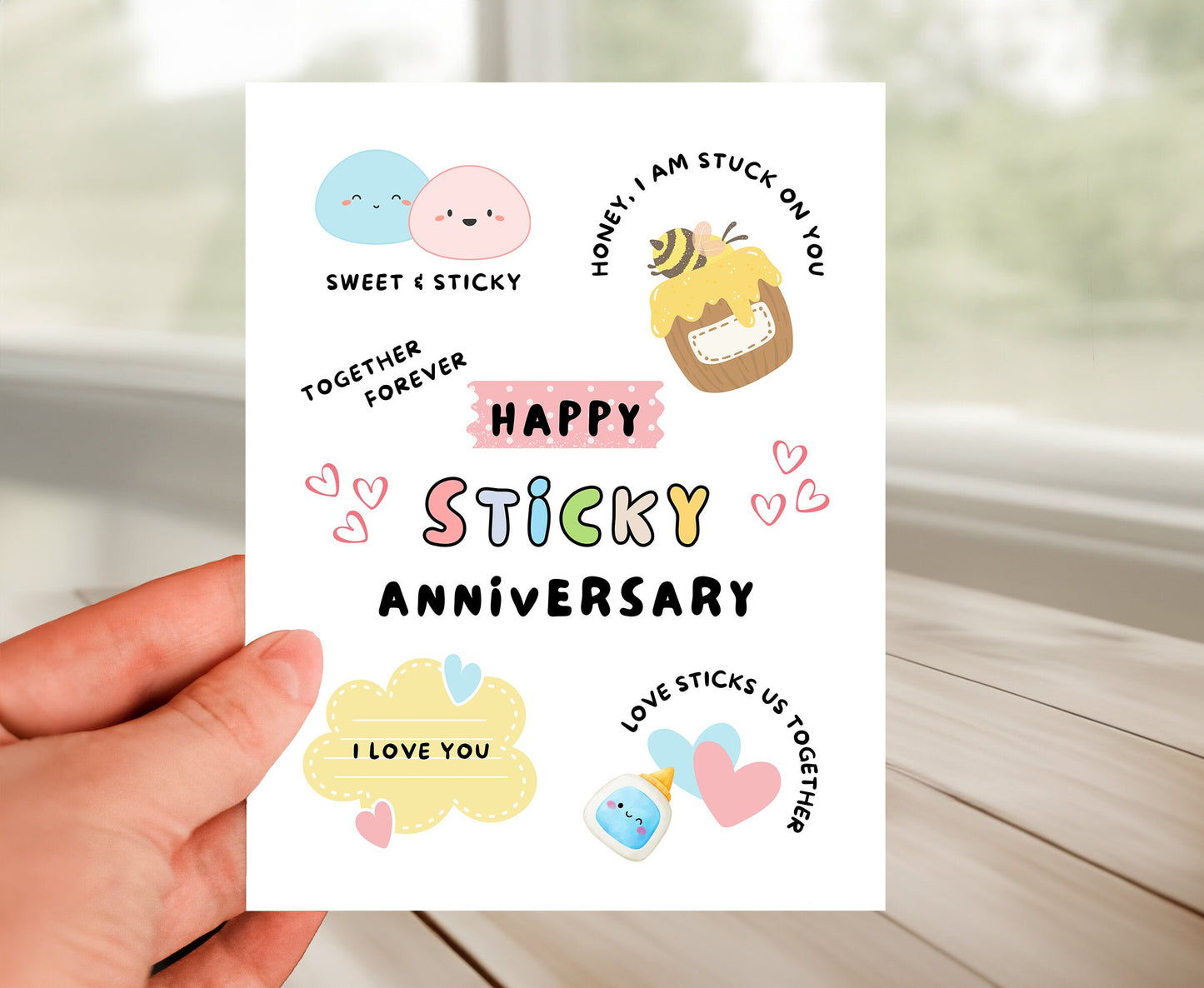 Anniversary Card - Honey I Am Stuck On You
