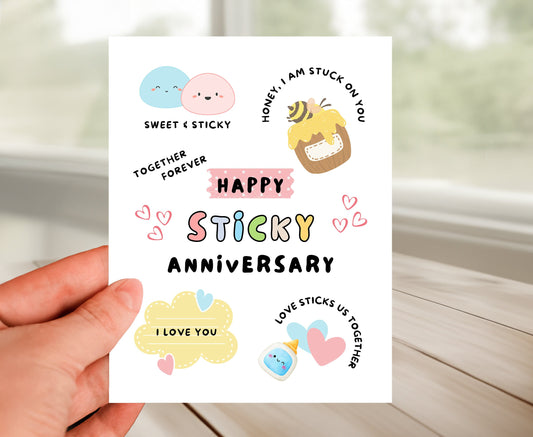 Anniversary Card - Honey I Am Stuck On You