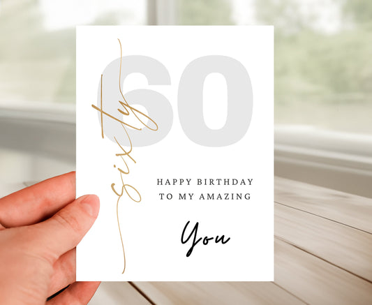60th Happy Birthday Card - The Amazing YOU